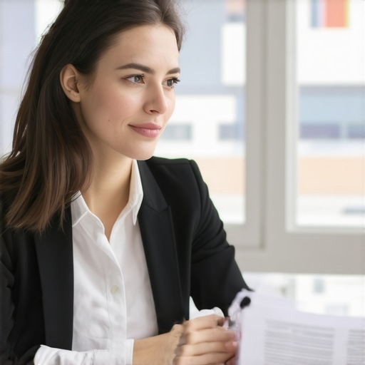 Woman consulting lawyer in bright office with legal documents