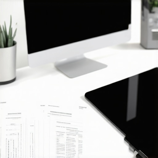 A modern legal office with digital tools for efficient divorce processing