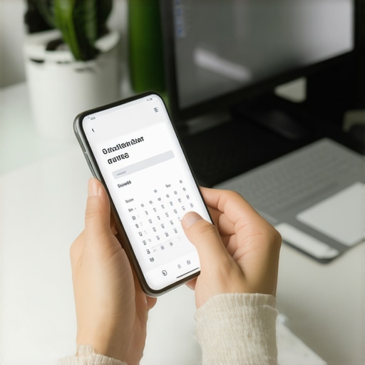 Person organizing documents and setting reminders on a tablet in a home office