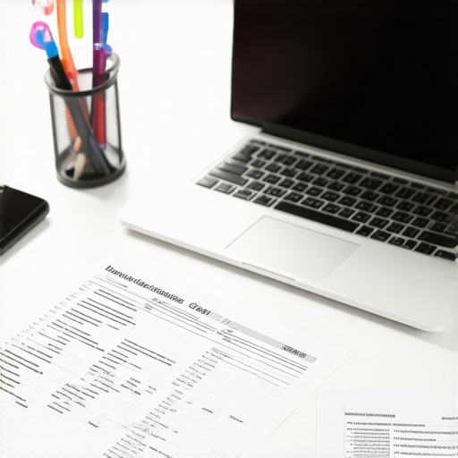 Workspace with legal documents and digital tools for divorce case management