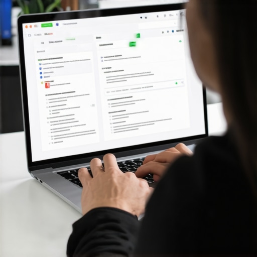 Using Digital Tools to Manage Divorce A professional managing divorce paperwork using a laptop with organized digital files