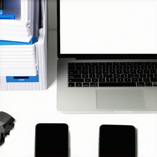 Effective Divorce Tools Workspace A clean and organized workspace showing digital and physical tools for managing divorce cases