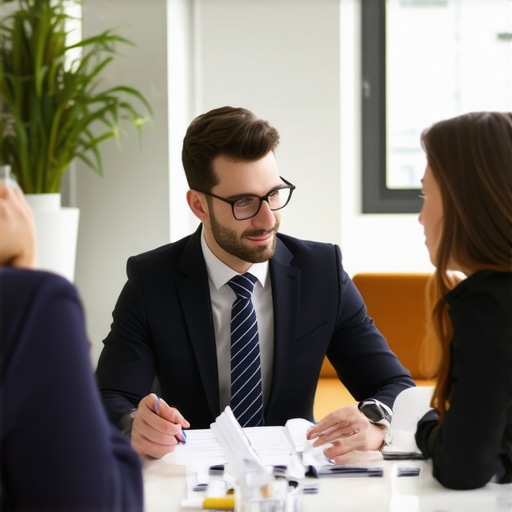 Lawyer advising clients on expedited divorce strategies.