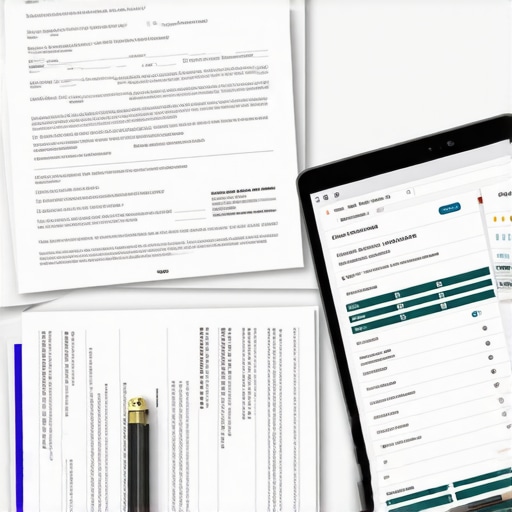Legal Workstation with Digital Tools A workspace showing a lawyer managing cases using digital devices and software.
