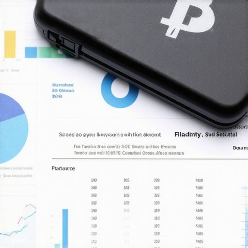 A hardware crypto wallet secured with a lock, surrounded by financial and legal documents.
