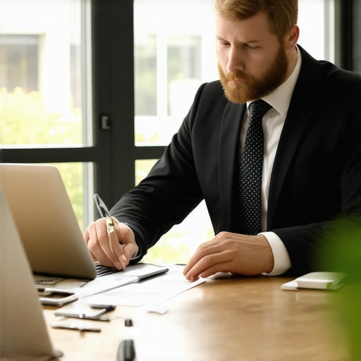 Lawyer Advising Clients Lawyer consulting clients over legal documents in an office.
